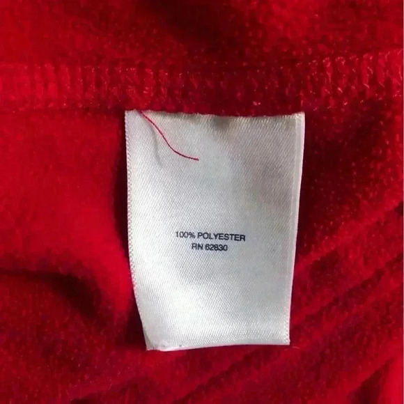 Lands End Womens Medium 10/12 Red 1/4 Zip Pull Over Fleece Top L/S - Picture 4 of 4